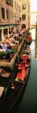 Gondolas Moored Outside of a Cafe, Venice, Italy Photographic Print by Panoramic Images 