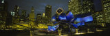 Buildings Lit Up at Night, Pritzker Pavilion, Millennium Park, Chicago, Illinois, USA Photographic Print by Panoramic Images 