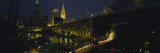 Arch Bridge and Buildings Lit Up at Night, Cleveland, Ohio, USA Photographic Print by Panoramic Images 