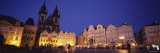 Buildings Lit Up at Dusk, Prague Old Town Square, Old Town, Prague, Czech Republic Photographic Print by Panoramic Images 