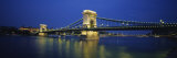 Suspension Bridge Lit Up at Dusk, Chain Bridge, Budapest, Hungary Photographic Print by Panoramic Images 