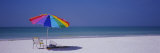 Beach Umbrella and a Folding Chair on the Beach, Fort de Soto Park, Tierra Verde, Florida, USA Photographic Print by Panoramic Images 