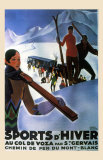 Sports d'Hiver, 1929 Art par Roger Broders