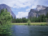 Bridalveil Falls (620 Feet) and the Merced River, Yosemite National Park, California USA Poster by David Kjaer