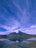 Lake Chungara, Highest Lake in the World (4,500M), Parinacota Volcano, Lauca National Park, Chile Posters by Pete Oxford