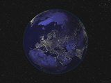 Earth Centered on Europe Fotografie-Druck von Stocktrek Images 