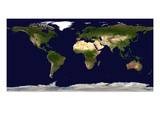 Land Surface, Shallow Water, and Shaded Topography Photographie par Stocktrek Images 