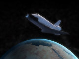 Space Shuttle Backdropped Against Earth Lámina fotográfica por Stocktrek Images Space Shuttle Backdropped Against Earth Lámina fotográfica por Stocktrek Images