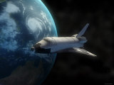 Stocktrek Images - Space Shuttle Backdropped Against Earth - Fotografik Baskı Stocktrek Images - Space Shuttle Backdropped Against Earth - Fotografik Baskı