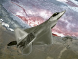 Over California, an F/A-22 Raptor Files a Training Mission Here Photographie par Stocktrek Images 