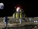 New Spaceship to the Moon, Four Astronauts Could Land on the Moon in the New Lander Photographic Print by Stocktrek Images 