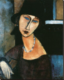 Jeanne Hebuterne Stretched Canvas Print by Amedeo Modigliani