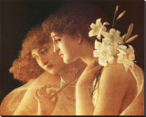 Two Angels Stretched Canvas Print by Charles Francois Sellier