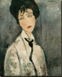 Woman in Black Tie, 1917 Stretched Canvas Print by Amedeo Modigliani Woman in Black Tie, 1917 Stretched Canvas Print by Amedeo Modigliani