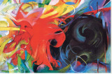 Fighting Forms Stretched Canvas Print by Franz Marc