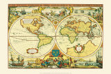 Carte du monde antique Affiches