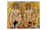 Deux Femmes Accroupies Affiches par Egon Schiele