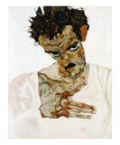 Autoportrait a la Tete Pechee, c.1912 Posters tekijänä Egon Schiele Autoportrait a la Tete Pechee, c.1912 Posters tekijänä Egon Schiele