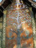 Glass Mosaic of Tree of Life on Wall of the 16th Century Sim, Wat Xiang Thong, Luang Prabang, Laos Photographic Print by Richard Ashworth