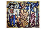 Composition aux Deux Perroquets, c.1935 Print by Fernand Leger