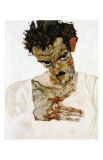 Autoportrait a la Tete Pechee, c.1912 Art par Egon Schiele