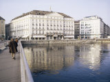 Hotel Des Bergues Beside Lake, Geneva, Switzerland Photographic Print by Richard Ashworth