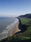 Looking from the Cliffs at Rhossili, Towards Llangennith at Far West of the Gower Peninsula, Wales Lámina fotográfica por Charles Bowman Looking from the Cliffs at Rhossili, Towards Llangennith at Far West of the Gower Peninsula, Wales Lámina fotográfica por Charles Bowman