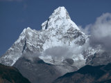Snow Covered Mountain Peak, Ama Dablam, Himalayas, Nepal Photographic Print by N A Callow