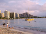 Diamond Head, Waikiki Beach, Honolulu, Hawaiian Islands, USA Photographic Print by Charles Bowman