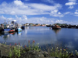 Fishing Vessels Moored Along the West Pier, Howth Harbour and Lifeboat, Howth, Eire, Ireland Photographie par Pearl Bucknall