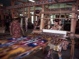 Handloom Silk Weaving, Margilan, Uzbekistan, Central Asia Photographic Print by David Beatty