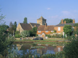 St. Mary's Church, Cottages and Village Sign, Chiddingfold, Haslemere, Surrey, England Photographic Print by Pearl Bucknall