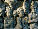 Detail of Carved Friezes Dated from the 8th Century AD, Buddhist Site of Borobudur, Indonesia Photographic Print by Bruno Barbier