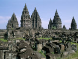 Hindu Temples of Candi Prambanan, Unesco World Heritage Site, Yogyakarta Region, Indonesia Photographic Print by Bruno Barbier
