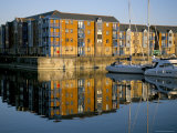 Apartments and Reflection in Water, Swansea Marina, Swansea, Wales, United Kingdom Photographic Print by Jean Brooks