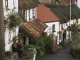 The Rising Sun Hotel and Thatched Buildings, Lynmouth, Devon, England, United Kingdom Photographic Print by Pearl Bucknall