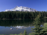 Johnson Lake with Snowy Peak of Mount Rundle Reflected in the Water, Banff National Park, Alberta Photographic Print by Pearl Bucknall Johnson Lake with Snowy Peak of Mount Rundle Reflected in the Water, Banff National Park, Alberta Photographic Print by Pearl Bucknall