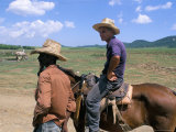 Men on the Guainamaro Sugar Plantation, Valley De Los Ingenios, Sancti Spiritus Region, Cuba Photographic Print by Bruno Barbier