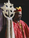 Portrait of a Man Holding a Christian Symbol, Bieta Golgotha, Lalibela, Wollo Region, Ethiopia Photographic Print by Bruno Barbier