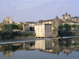 St. James Mill and Weir on Lot River, Town of Cahors, Quercy, Vallee Du Lot, Midi-Pyrenees, France Photographic Print by Bruno Barbier