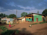 Village Scene, Goulisoo, Oromo Country, Welega State, Ethiopia, Africa Fotografisk tryk af Bruno Barbier