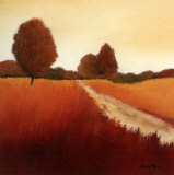 Scarlet Landscape I Poster von Hans Paus