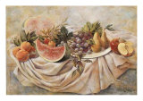 Naturaleza muerta de fruta y sandía Láminas por Joaquin Moragues