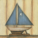 Sailboat with Star Posters by Kim Lewis