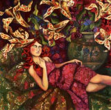 La Sieste Sous les Fleurs Prints by Delphine Cossais