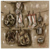 Etandages et Chaussettes Plakat av Myriam Berthoud Etandages et Chaussettes Plakat av Myriam Berthoud