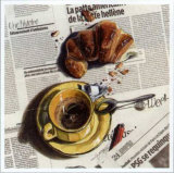Cafe et Croissant Prints by Lionel Chiche-portiche