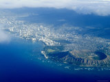 Aerial View of Honolulu, Waikiki and Diamond Head, Oahu, Hawaii, USA Photographie par Ethel Davies