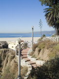 View from Palisades Down to Beach, Santa Monica Beach, Santa Monica, California, USA Photographic Print by Ethel Davies