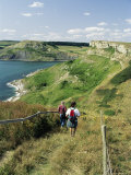 Walkers on Path Near Lulworth, Dorset, England, United Kingdom Photographic Print by Rob Cousins Walkers on Path Near Lulworth, Dorset, England, United Kingdom Photographic Print by Rob Cousins
